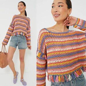 NEW Saylor Long Sleeve Dropped Shoulder Demna Sweater Multicolor Size: XS